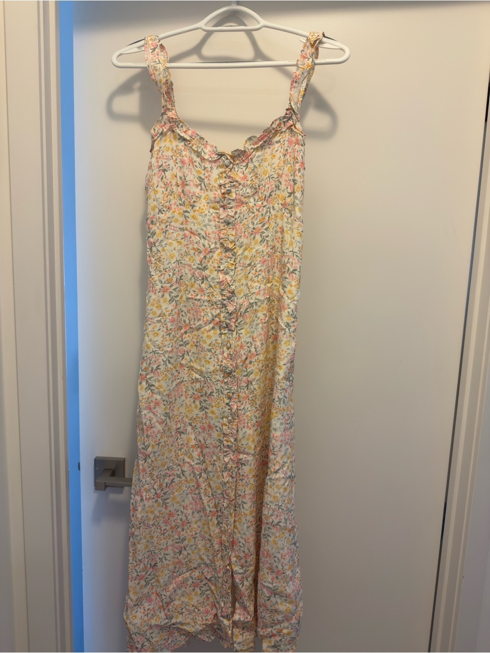 Ever New Floral Midi Dress in Yellow, Pink, Green - Picture 1 of 3